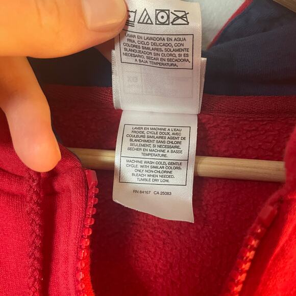 Vintage Disney Eeyore Winnie The Pooh Zip Up Hoodie Sweatsirt Red Size XL - Picture 10 of 12